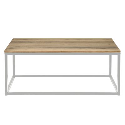 iCub Banc rectangulaire blanc en bois de pin massif finition vintage style industriel Box Furniture