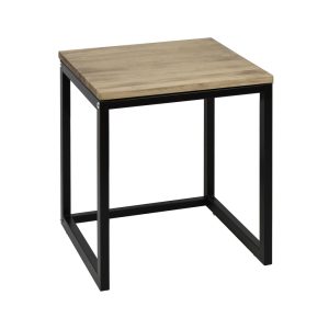 Table de chevet Icub3 industriel vintage 40x40x47cm Noir-vieilli