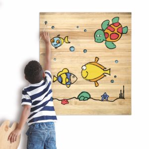 Tableau à peindre par enfants, en bois massif de pin. Bateau. 60X70cm –  BoxFurniture FR