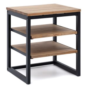 Table de chevet iCub 40x40x47cm Blanc 1 tiroir+1 étag. Style industriel