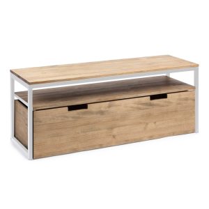 Meuble TV ECO Three avec étagère et conteneur  40x120x45 cm  Blanc