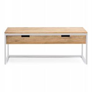 Meuble TV ECO Three avec tiroir – industriel vintage 40x120x45 cm  Blanc