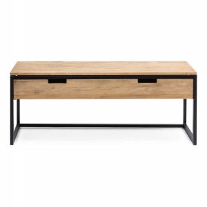 Meuble TV ECO Three avec tiroir – industriel vintage 40x120x45 cm  Noir