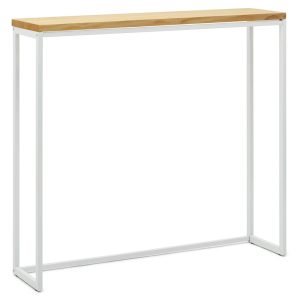 Table Mange debout Icub - industriel Naturel vintage 30x120x110cm Blanc